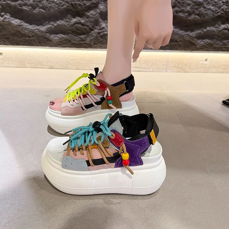 Women's Fish Mouth Open Toe Vintage Comfortable Sandals 2026 New Summer Women Casual Beach Fashionable Wedge High Heel Sandals