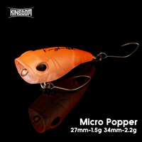 Kingdom Mini Popper Fishing Lure 1.5g 27mm 2.2g 34mm Floating Artificial Baits Topwater Crankbaits For Trout Bass Pike Fishing