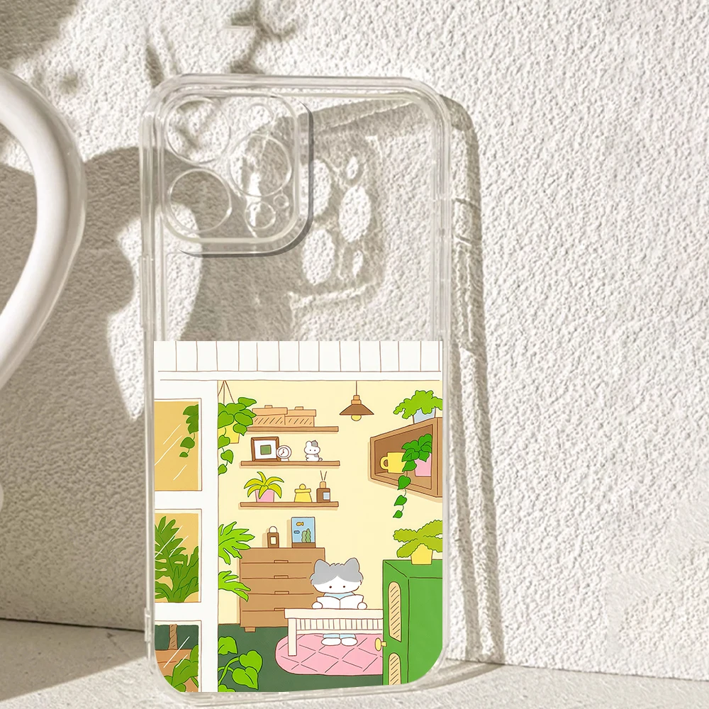 

Green plant room Silicone Phone Case for iPhone 17 16 15 14 13 12 11 Pro Xs Max Air Mini 7 8 6 6s Plus SE 2020 2022 Cover