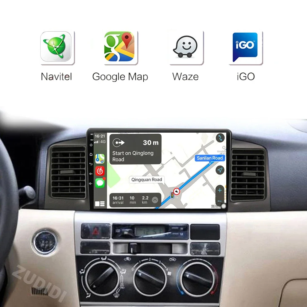 لتويوتا كورولا E120 e 120 BYD F3 2001-2006 DSP IPS 6GRAM أندرويد 13.0 4G صافي راديو السيارة الوسائط المتعددة مشغل فيديو carplay #4