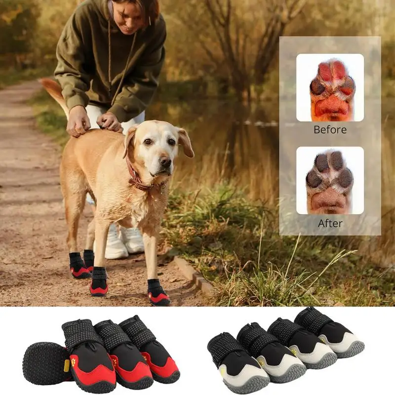 Dog Boots Waterproof Dog Boots Non-Slip Paw Protector Pads For Summer Hot Pavement Snowy Day Outdoor Walking Indoor Hardfloors