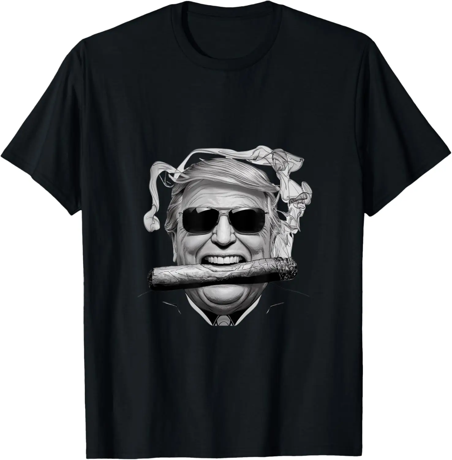

Trump with a Cigar Victory X — маленькая черная футболка с героями мультфильмов