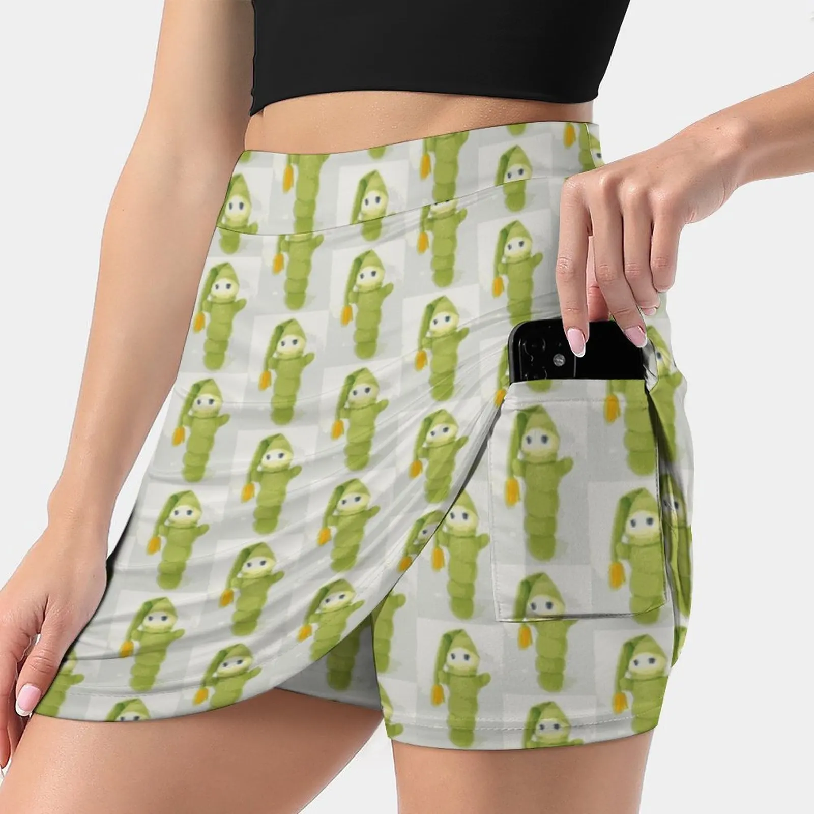 

80S Vintage Glo-Worm Women's skirt With Pocket Vintage Skirt Printing A Line Skirts Summer Clothes 80S Vintage Glo Worm Toy