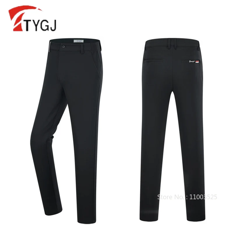 TTYGJ Men Thicken Fleece Golf Pants Male Waterproof Keep Warm Golf Trousers Men Windproof Long Pants Winter Casual Sweatpants