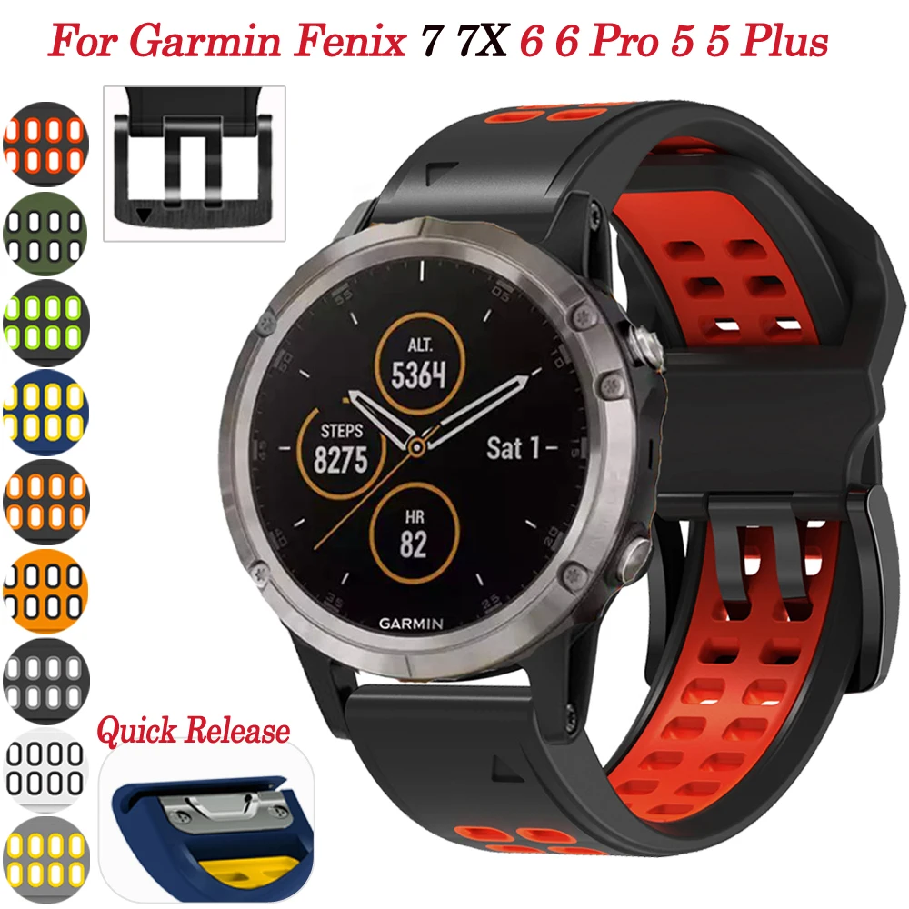 

22mm Sport Silicone Smart Watchband Strap For Garmin Fenix 7 6 Pro 5 Plus/Coros VERTIX Quick Fit Smartwatch Bracelet Wristbands