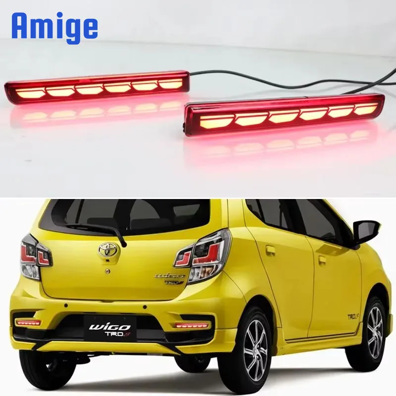 LED Rear Fog Lamp For Toyota Rush Luxio 2014 2015 2016 2017 Car Bumper Brake Light Reflector 3-in-1 Functions Signal Indicators