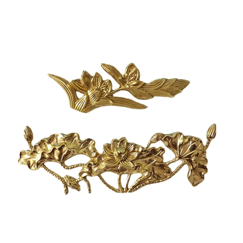 Brass Furniture Tulip Double Hole Handle Drawer Door Wardrobe Shoe Cabinet Wine Cabinet Bedside Table Hardware Handle Knob