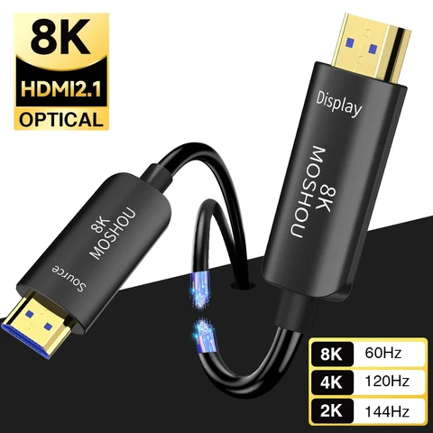MOSHOU 8K Optical Fiber HDMI 2.1 Cable 8K 60Hz 4K 120Hz 48Gbps Ultra…