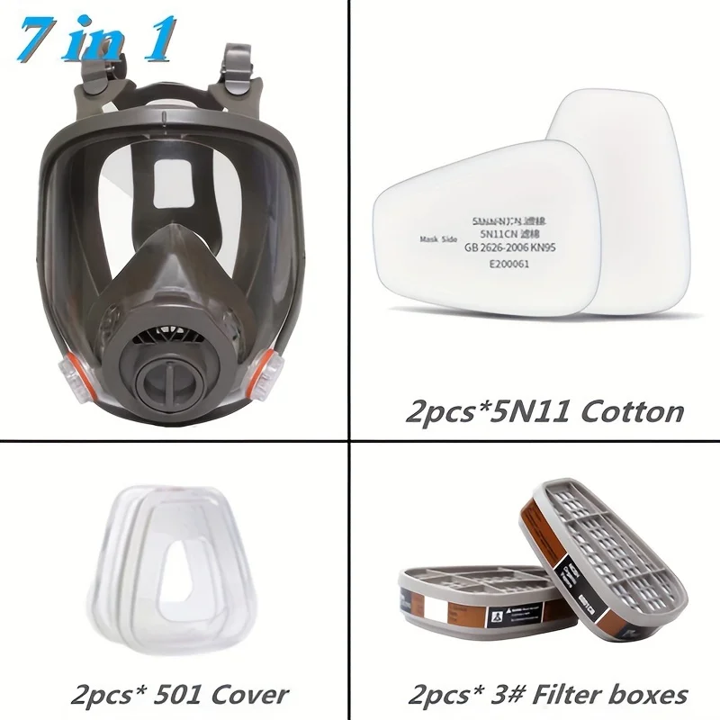 3 Interface 6800 Masker Combinatie 6001/Sjl Filter Met 5n11 Filter Katoen/501 Filter Gasmasker - afbeelding 1