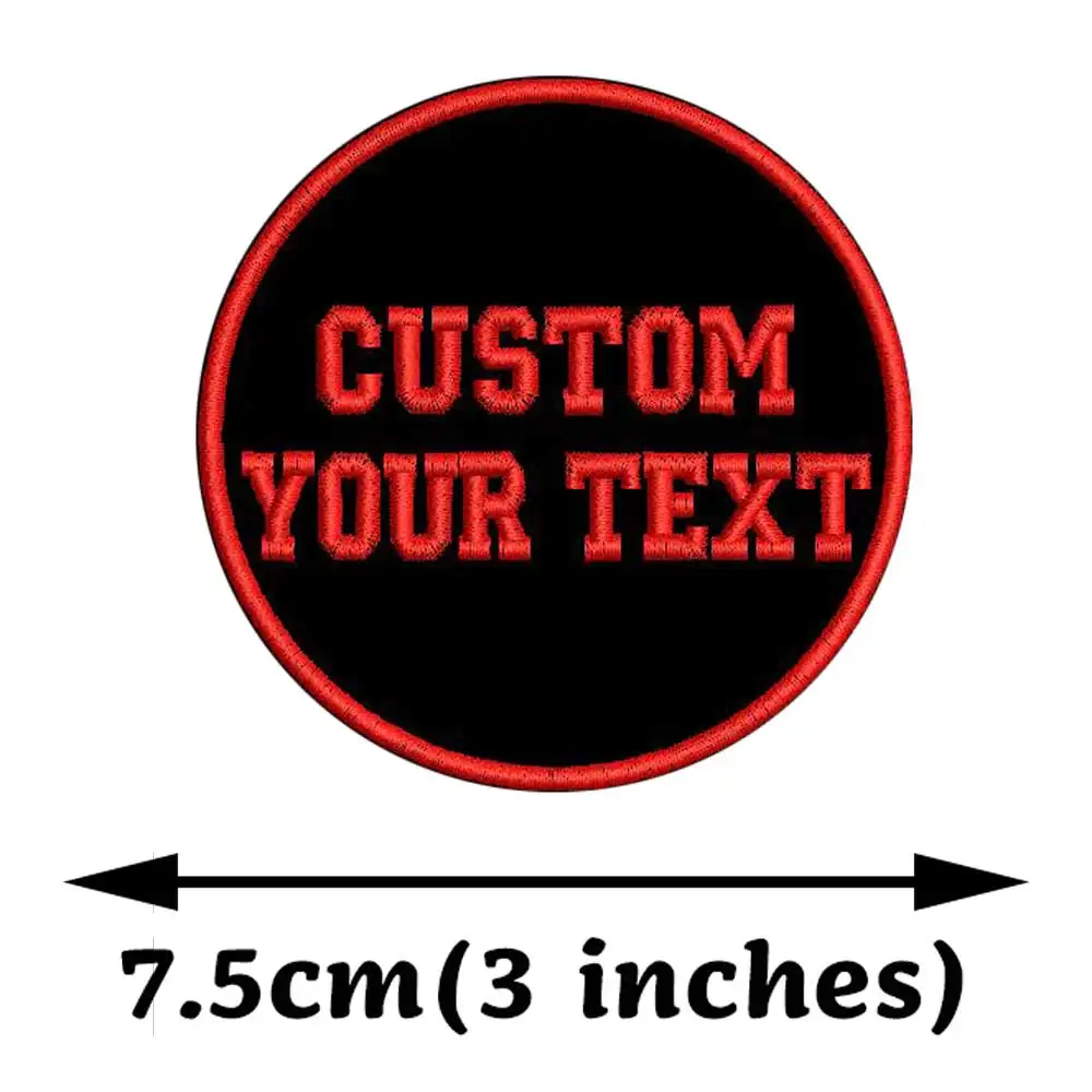 Customized circular embroidery number plate name patch personalized text patch suitable for clothing, hats, backpacks with hook