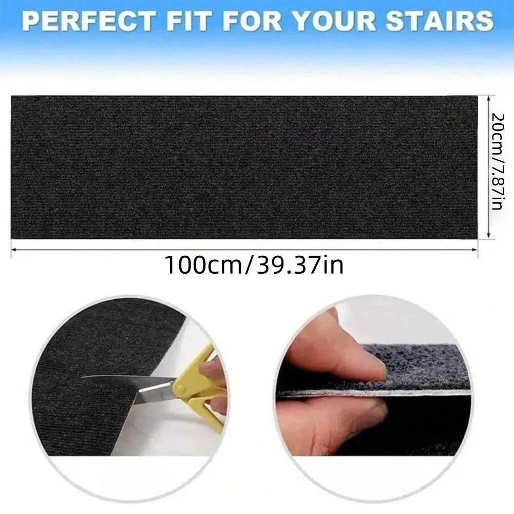 1PC 20cmX100cm Stair Mats Carpet Strips Treads Non Slip Washable Rug Outdoor for Steps Pads Stairs Mute Floor Pad