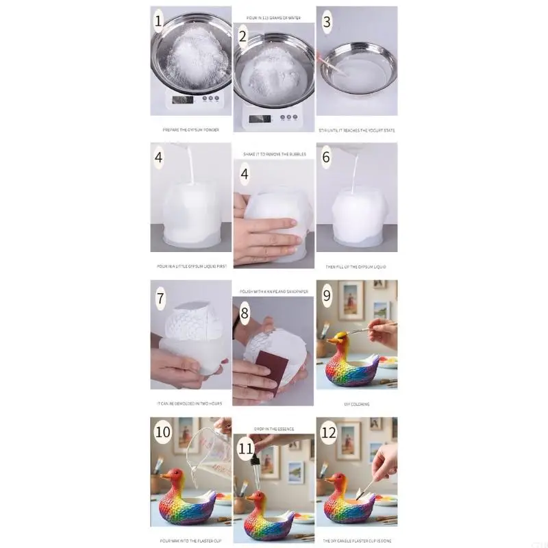 Silicone Duck Planter Mold for Resin Jewelry Crafts and Decorating
