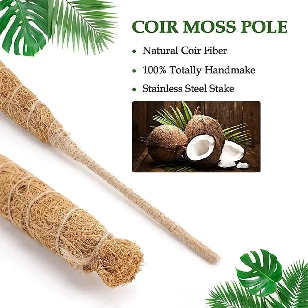 1Pcs Coconut Shell Moss Palm Cane Coir Totem Poles Gardening Coconut Rod Stretch Plant Climbing Frame 60/110cm Bendable