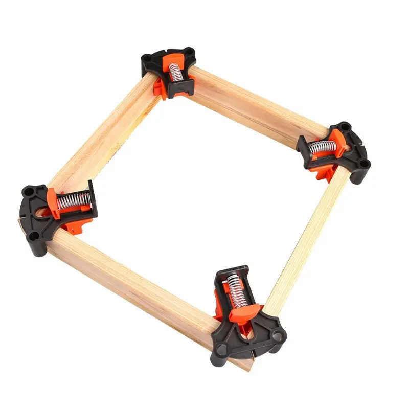 4PCS Adjustable Right-Angle Clamps - Woodworking Corner Fixing Clips for Welding, Drilling & Cabinet Installation
