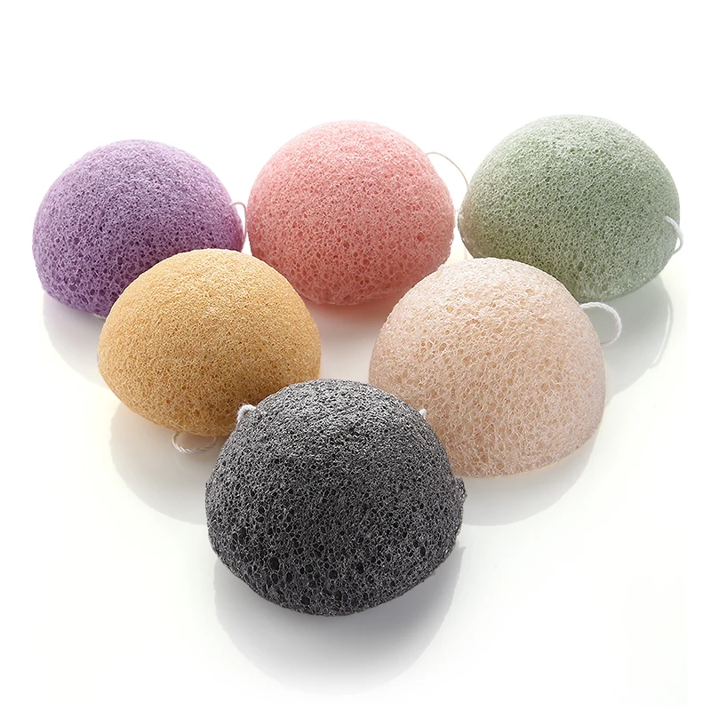 1~10PCS Puff Natural Cleanse Exfoliator Puff Face Cleaning Sponge Round Shape Konjac Face Washing Sponge Facial Tool