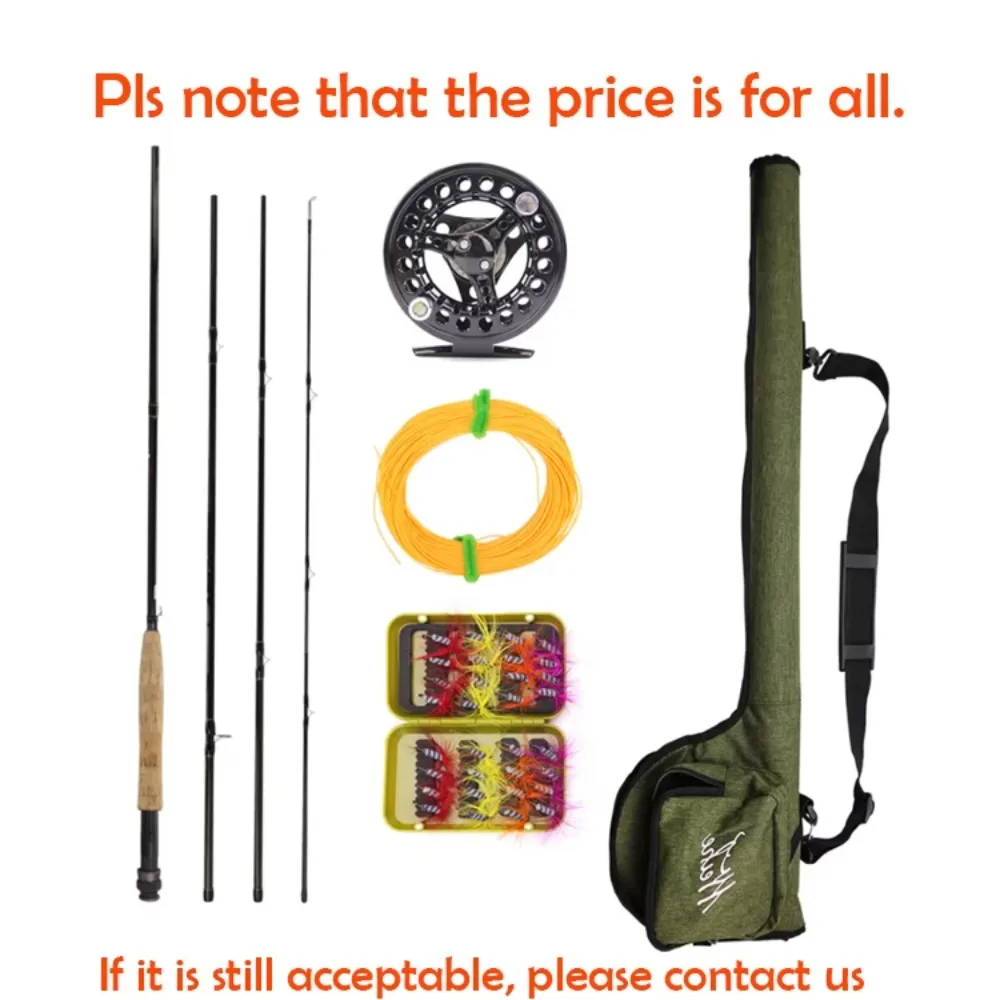Wholesale Freshwater Fishing Carbon Fiber Fly Fishing Rod and Reel Combo Set