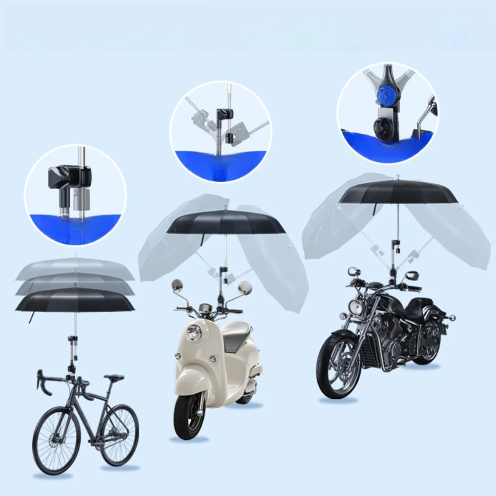 

Adjustable Umbrella Holder for Golf Trolley with 740mm Handlebar Clip Compatible with Bicycles Strollers and Electric Bikes