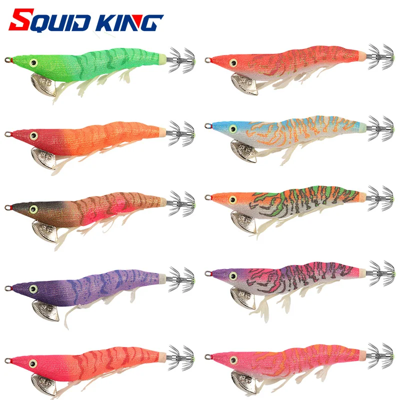 Squid Bait Squid Jigs Horizontal Luminous Webfoot Octopus Egi Lure Wobbler Artificial Hard Bait Cuttlefish Hook  Squid Bait