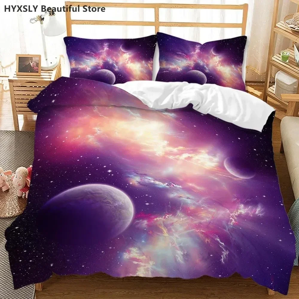 

Starry Sky Galaxy Sun Moon Comfortable Duvet Quilt Cover Pillowcase Bedding Set Children Bedroom Decoration Home Textile
