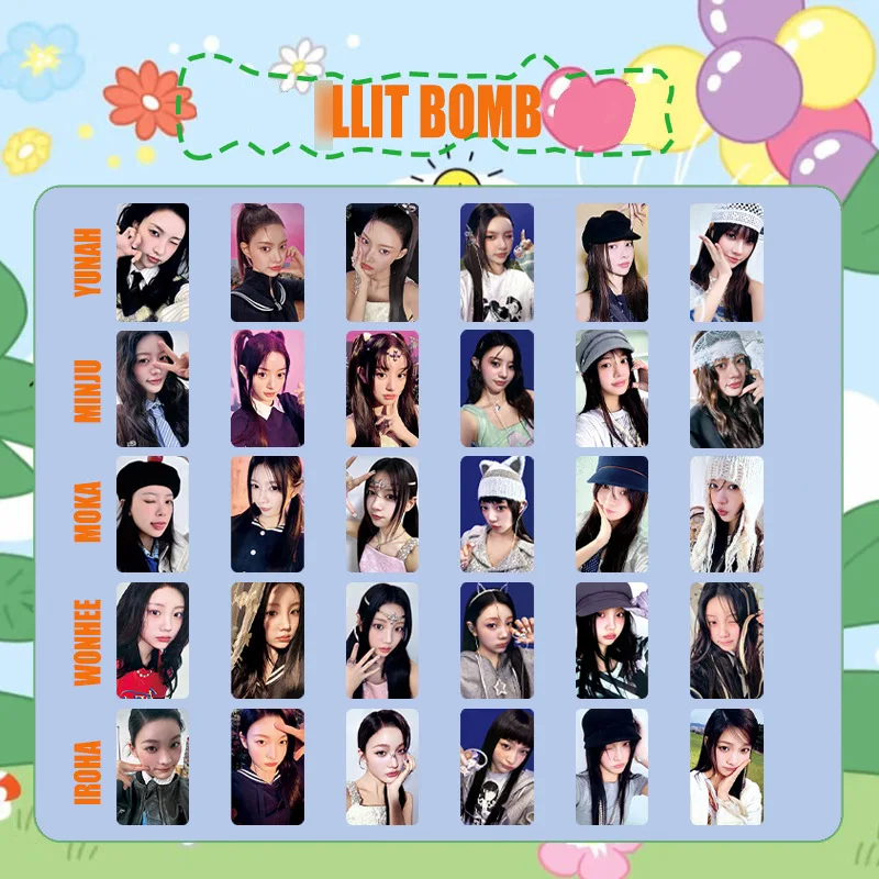 6 шт./компл. ILLIT Idol Girl, новый альбом, BOMB HD печать, фотокарточки YUNAH MINJU MOKA WONHEE IROHA, одна карта, ломо-карты, подарки для фанатов 6 шт./компл. ILLIT Idol Girl, новый альбом, BOMB HD печать, фотокарточки YUNAH MINJU MOKA WONHEE IROHA, одна карта, ломо-карты, подарки для фанатов