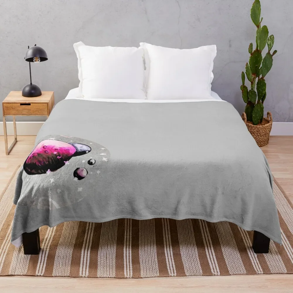 

Pink Planets Throw Blanket Warm Accent Blanket for Living Room Decoration
