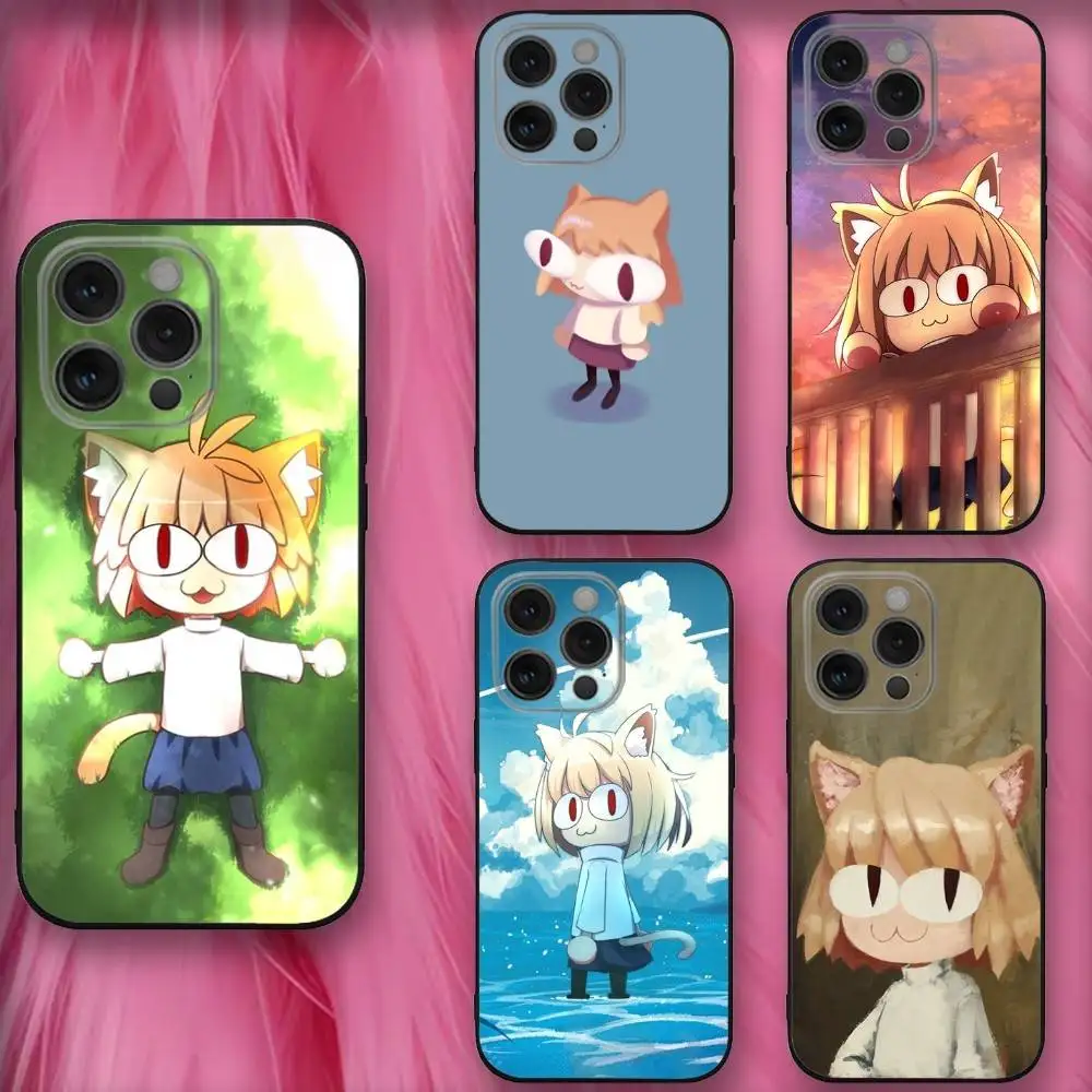 

N-Neco-Arcs Anime Phone Case For iPhone 16,se4,15,14,13,12,11,Pro,X,XS,Max,XR,Plus,Mini Soft Black Cover