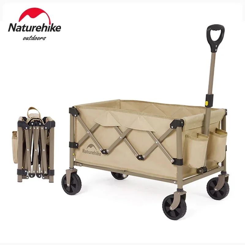 Natureifa-Chariot de camping pliable de grande capacité, chariot d'extérieur, chariot pliant, plage, jardin, courses, côtes, 110L