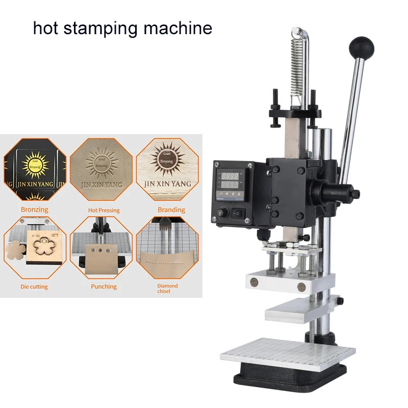 Iron Plate Hot Foil Stamping Machine Adjust Height Slideable Workbench Leather Embossing Tools