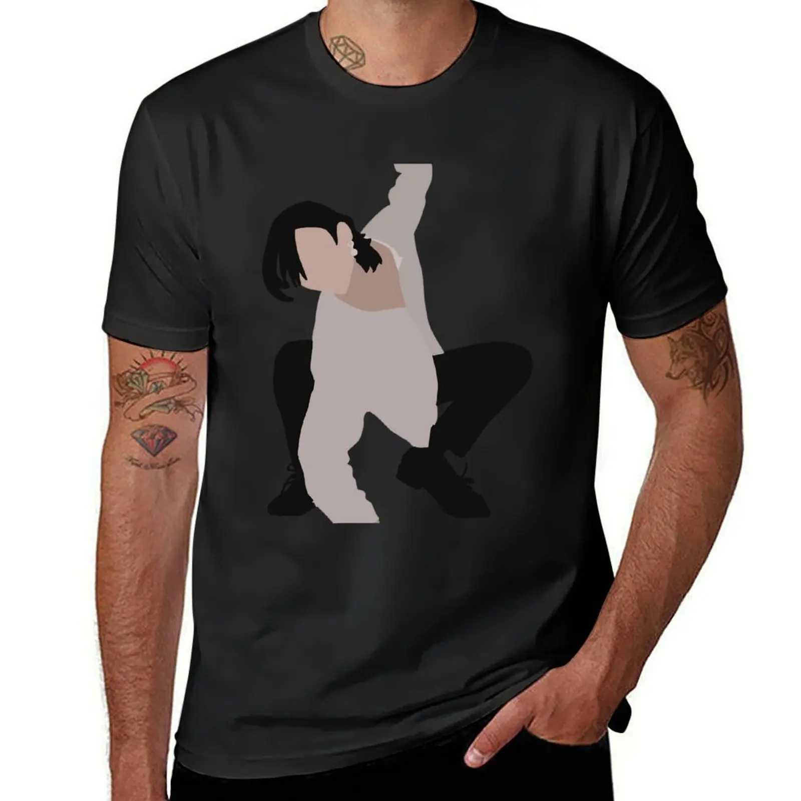 

Hyunjin Play With Fire Digital Illustration T-Shirt for a boy boys whites oversizeds Short sleeve tee men