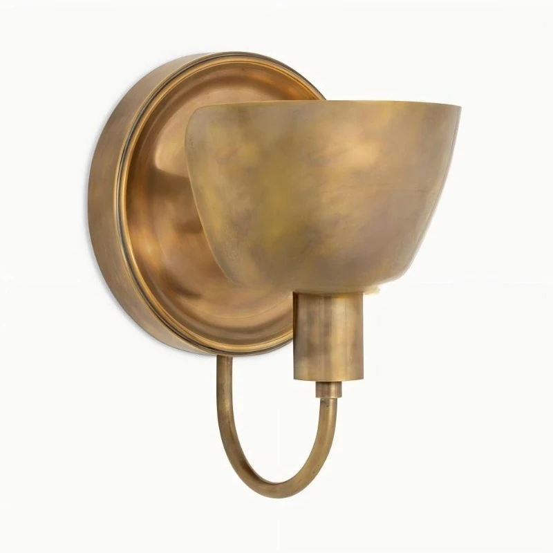Modern villa hotel restaurant kitchen wall lamp brass metal lampshade antique bronze interior