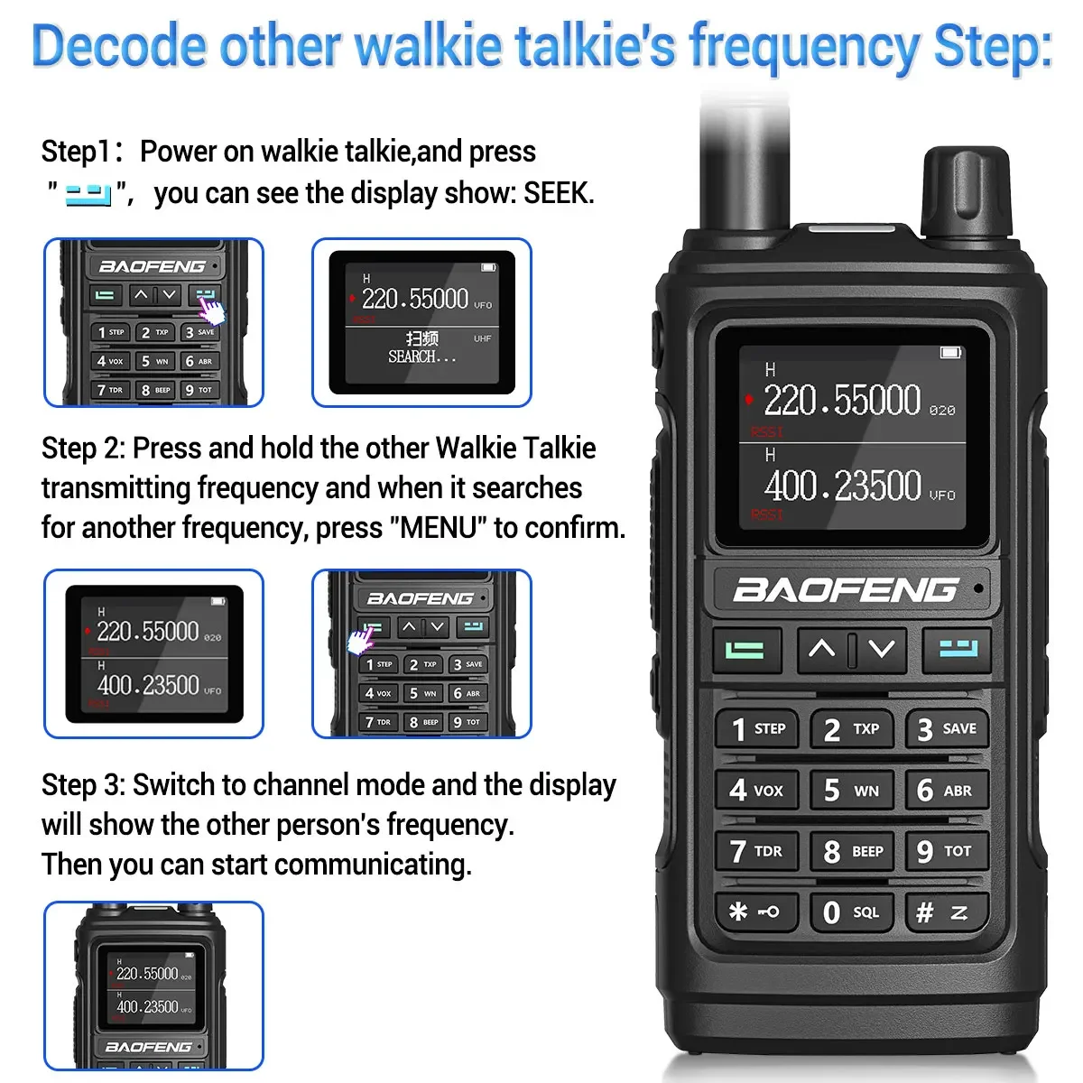 Baofeng UV-17L Pro Walkie Talkie wasserdichtes 16km Tri-Band-Funkfrequenz-Funkgerät mit großer Reichweite für die Jagd im Freien