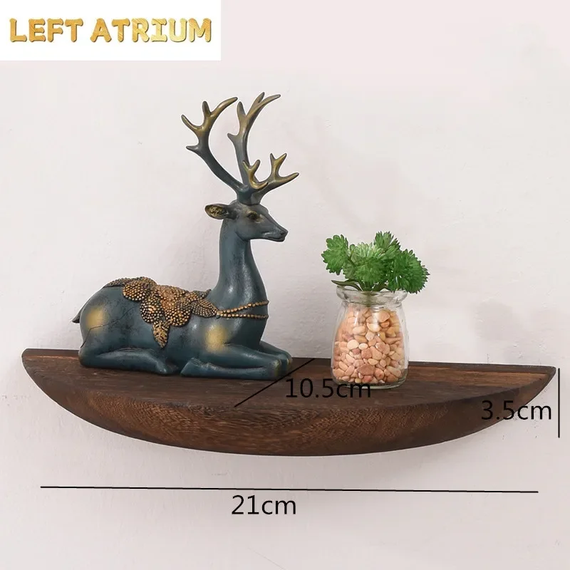 Paulownia Wall Shelf Solid Wood Wall-mounted Decoration Storage Rack Home Living Room Background Organize Decorative