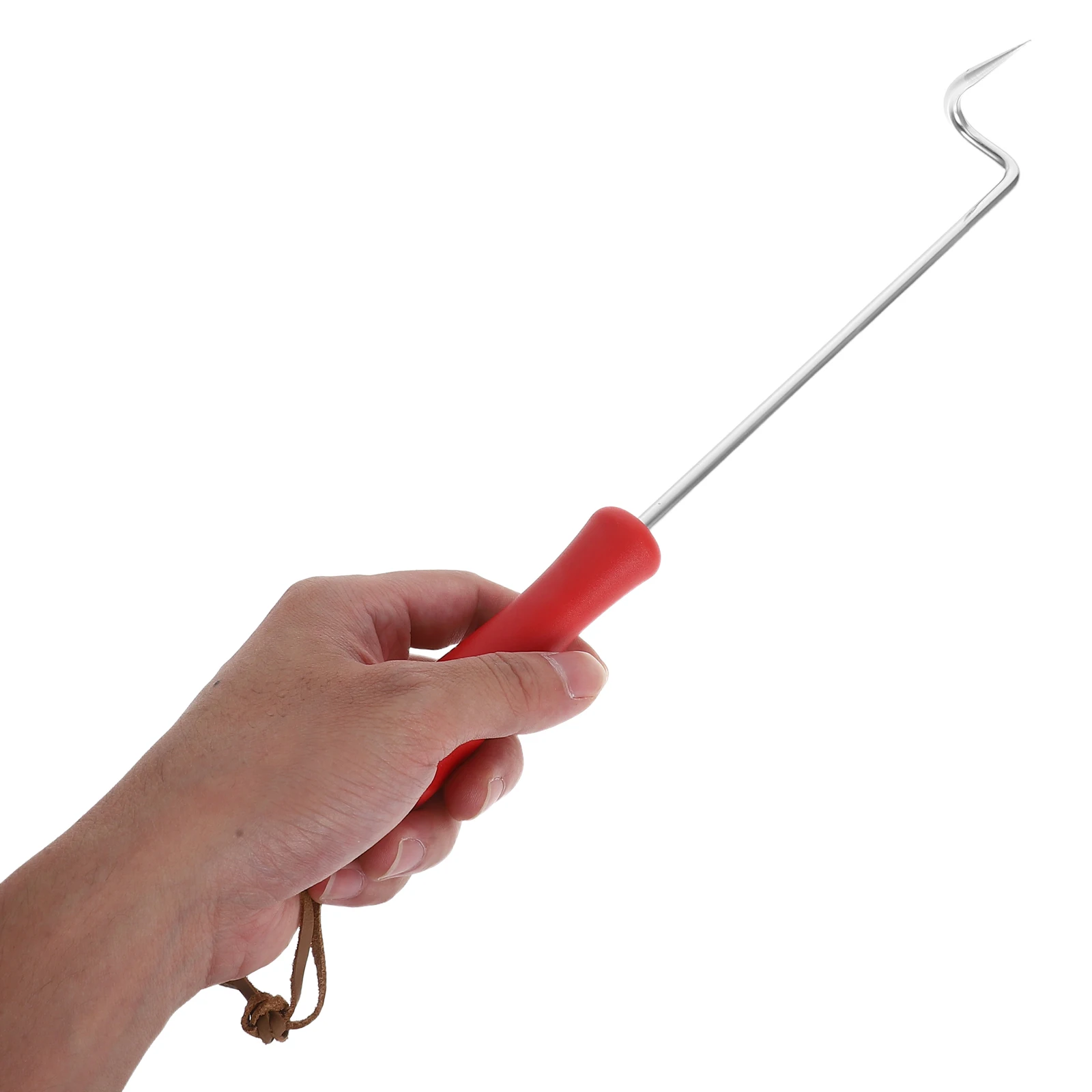 

2pcs Stainless Steel Food Flipper Turner Hooks Bbq Meat Hooks Plastic Handle Heat Resistant Grilling Utensils For Meat Steak