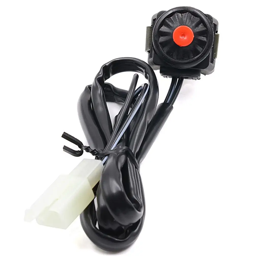 Handlebar Horn Switch Momentary Push Button Copper Wire on Off for ATV Dirt Bike Scooter