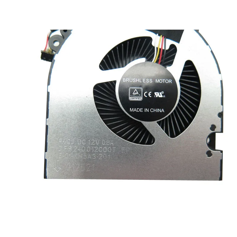 Laptop CPU FAN For CLEVO NH50AC NH55ACQ NH57AC NH57AF1 FMGJ DFS240012CQ0T 6-31-NH5A3-201 DVC7815DCSA DC 12V 0.8A New