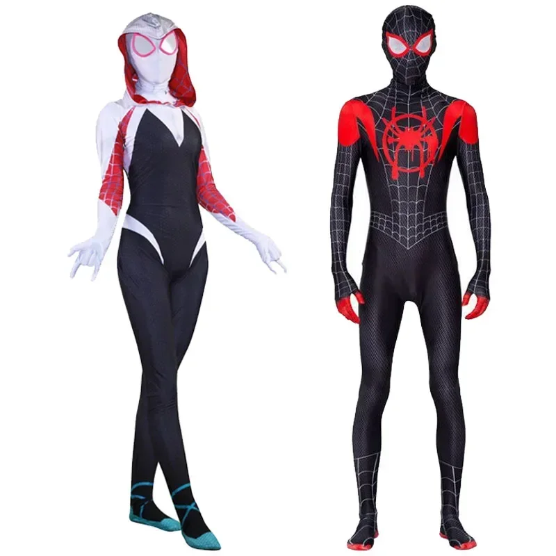 

Spiderman Costume Adult Superhero Spider Gwen Miles Morales Spider Man Cosplay Costume Bodysuit Halloween Men Women Costume
