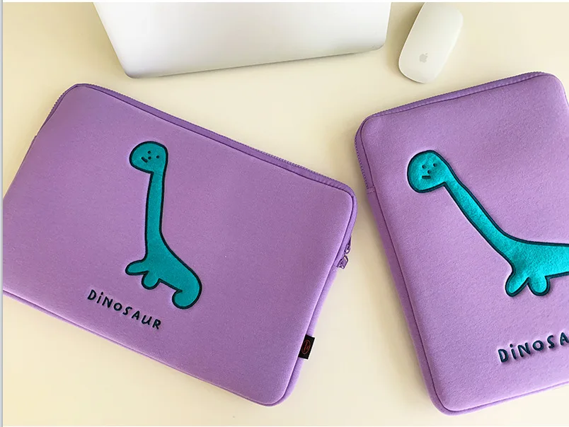 Purple Dinosaur Computer Bag 13 14 15.6inch Laptop Bag for Ipad Air 4 5 Xiaomi Mi Pad Tablet Case Macbook Lenovo Notebook Bag