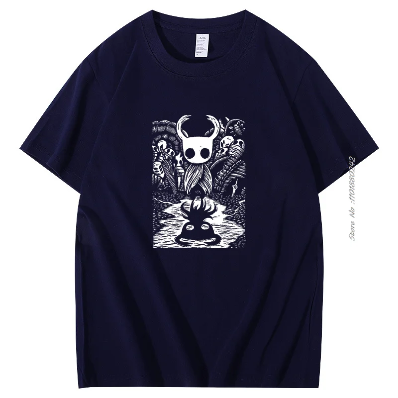 Hollow Knight Funny Game Retro T Shirt For Men Summer Cotton Oversized Short Sleeve T-Shirts High Quality Tees Tops Mens Clothes