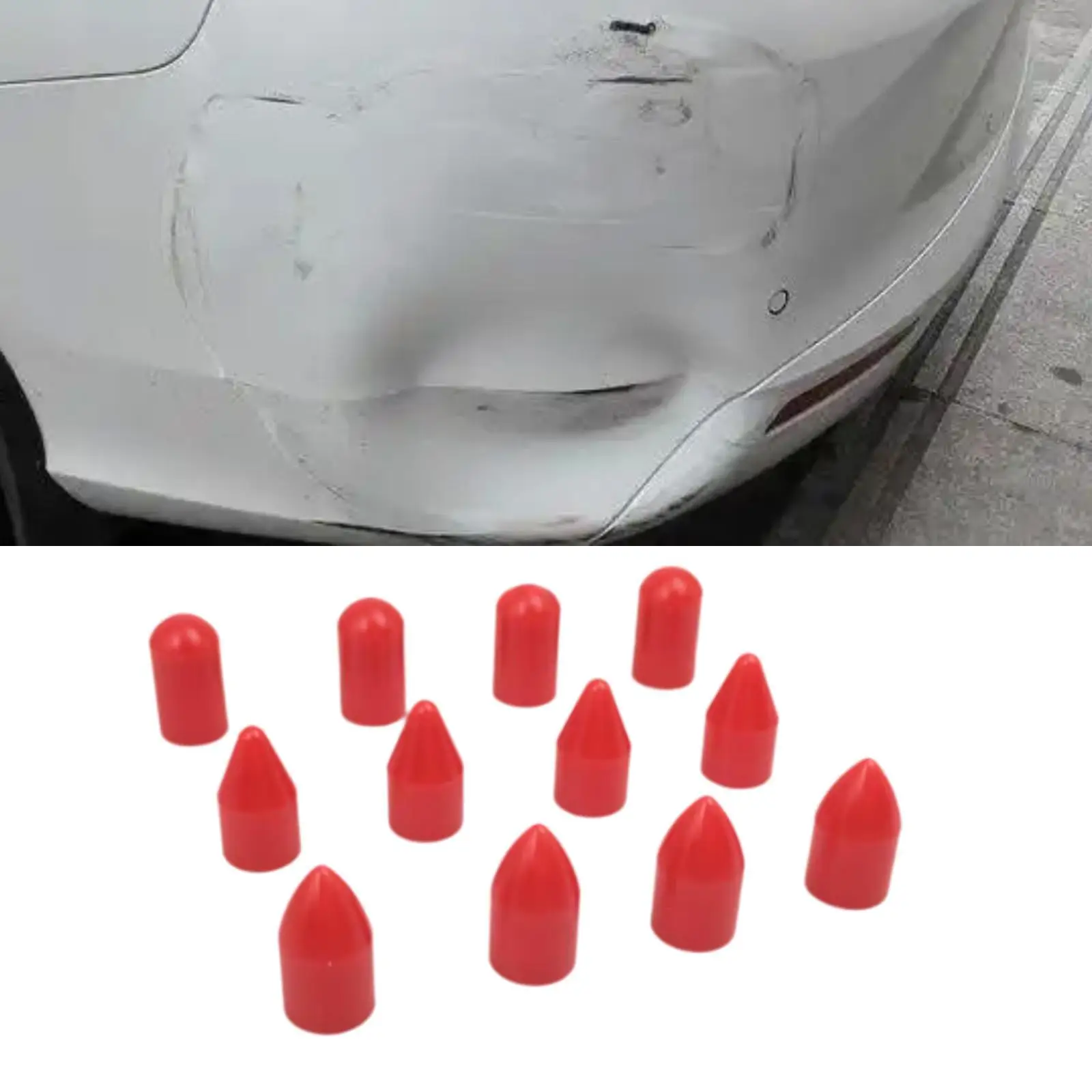 

12 шт., набор для ремонта вмятин без покраски кузова автомобиля M6, нейлоновые головки различной формы, ремонтные головки для вмятин, пластина из листового металла автомобиля, градация