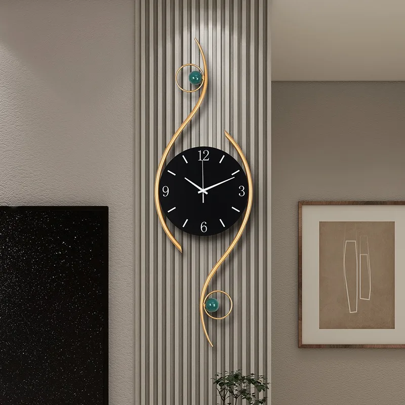 

Bedroom Classic Wall Clock Office Chic Black Electronic Gold Wall Clock Modern Art Reloj Cocina Pared Home Decorating Items