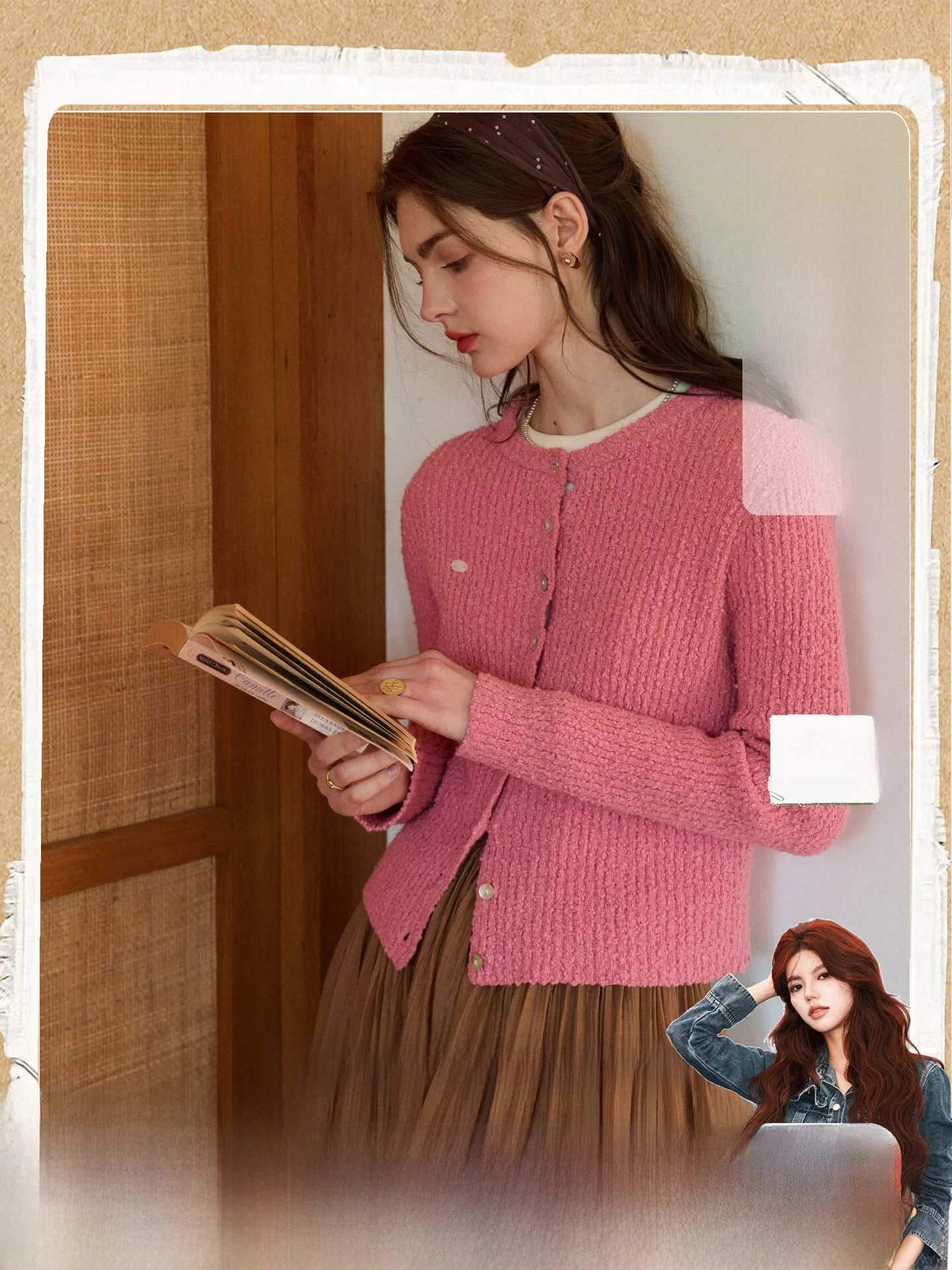 

SimpleRetro Opera Casual Sle Women's ort Knitted Long Sve round Ne Sweater Soft Cotton Blend Comfortable Spring Wear