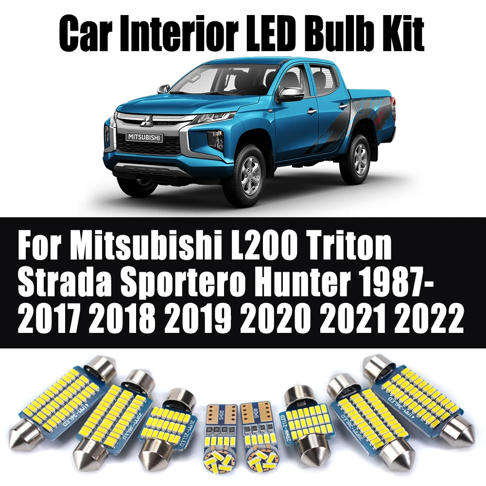 Interior Reading Dome Light LED Bulbs Kit For Mitsubishi L200 Triton Strada Sportero Hunter 1987- 2017 2018 2019 2020 2021 2022