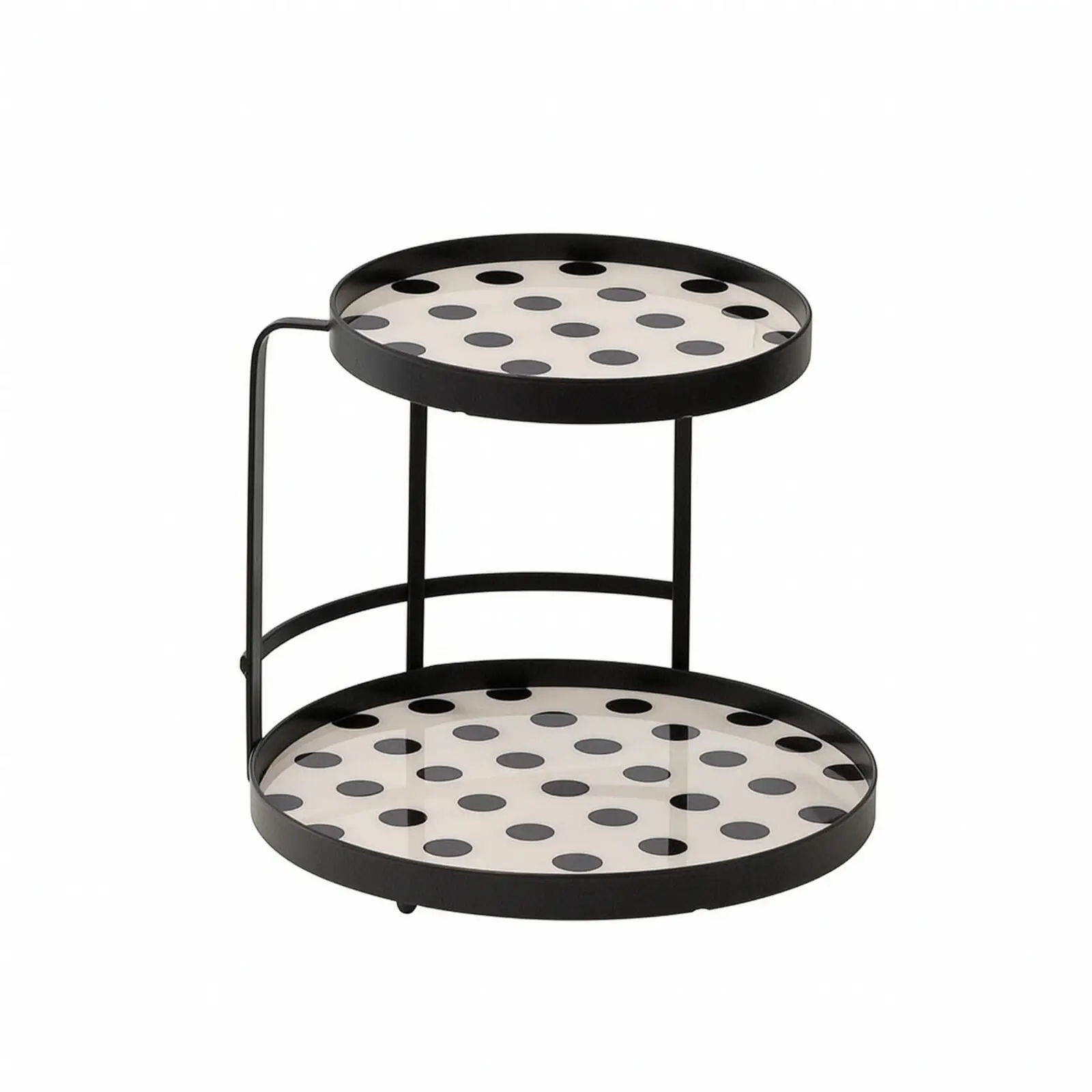 Two Tier Metal Iron Shelf for Vanity Organizer Perfume Storage with Raised Edge for Countertop Use