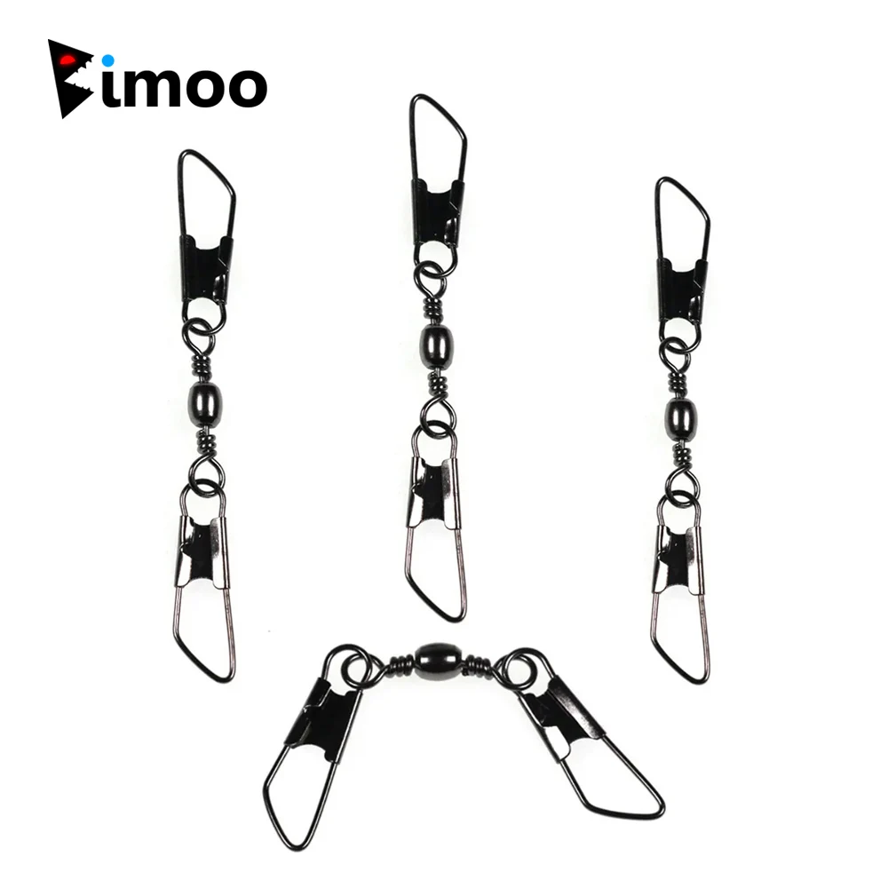 20pcs Barrel Swivels With Double Safety Snaps Quick Change Pin Fishing Lure Hook Connector Fishing Common Accessories