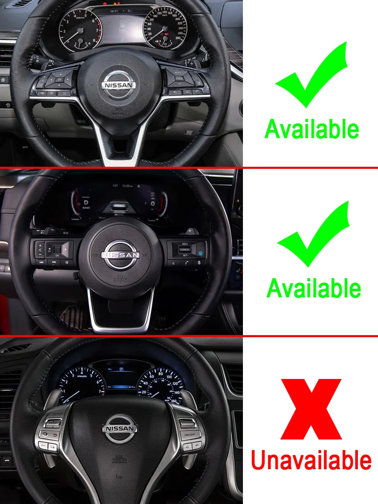 พวงมาลัยรถยนต์ DSG Shift Paddle Extender คาร์บอนไฟเบอร์ Shifter สติกเกอร์สำหรับ Nissan Altima Platinum SR SL Juke Qashqai Rogue