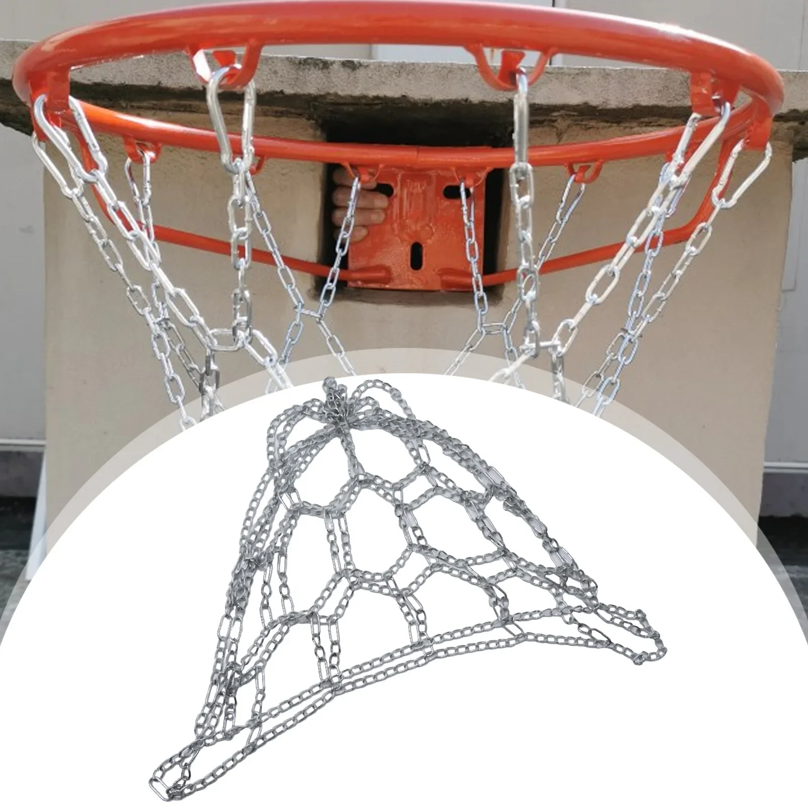 

Basketball Net Beautiful Button Design Chain Netting Easy To Install Effective Firm Galvanized Metal Safe Stable