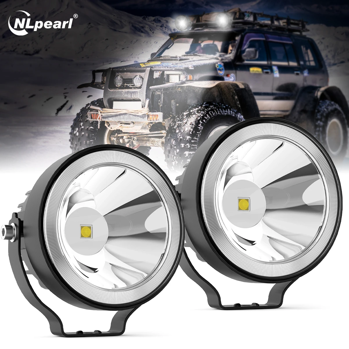 

4 Inch Led Work Light 12V 24V Round Spotlights Yellow Amber White Barra Offroad For Car ATV Spot Lamp Race Pickup Truck Boat