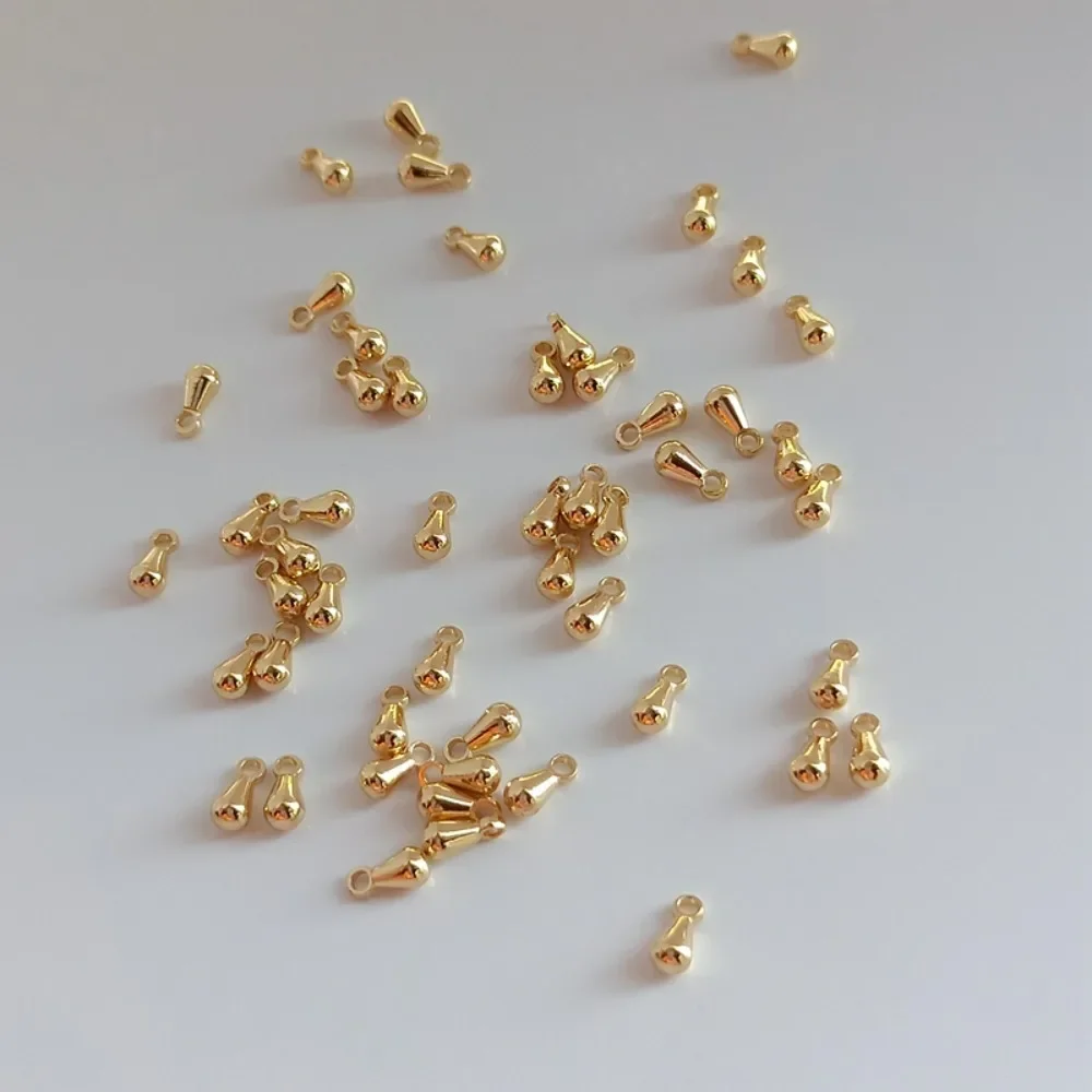 

Позолоченный кулон с каплями воды 14 карат, небольшой кулон с каплями дождя, ювелирные аксессуары ручной работы своими руками, браслет, ожерелье