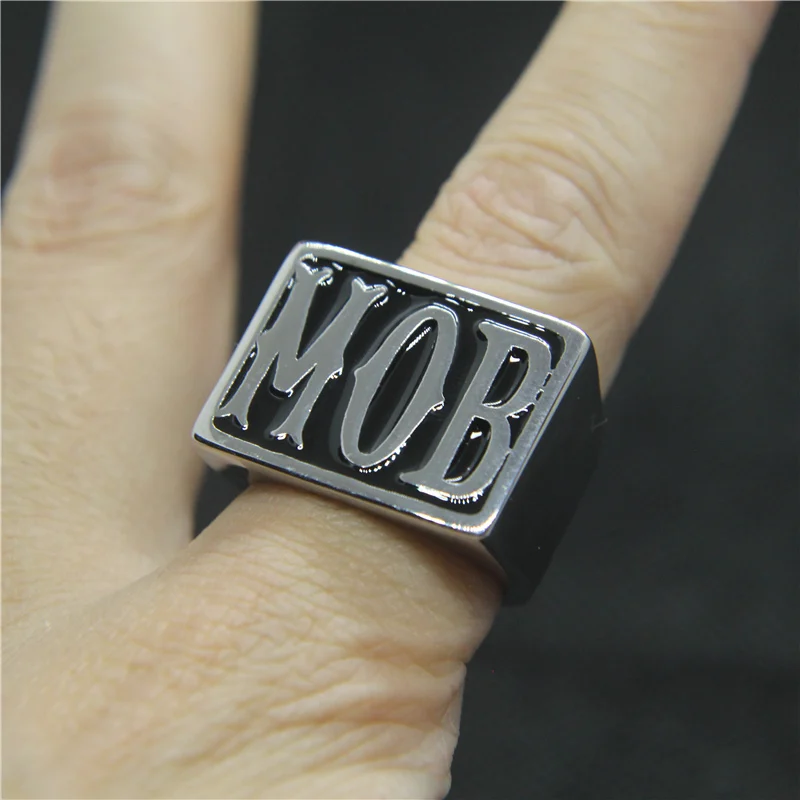 Solid  MOB Ring For Man 316L Stainless Steel Jewelry Punk Biker Man Ring Size 7-14 view 5