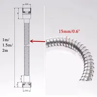 Black 1.5m/ 2m /3m G1/2 Inch High Quality Flexible Shower Hose Stainless Steel Chrome Bathroom Water Head Shower Extension Pipe 5